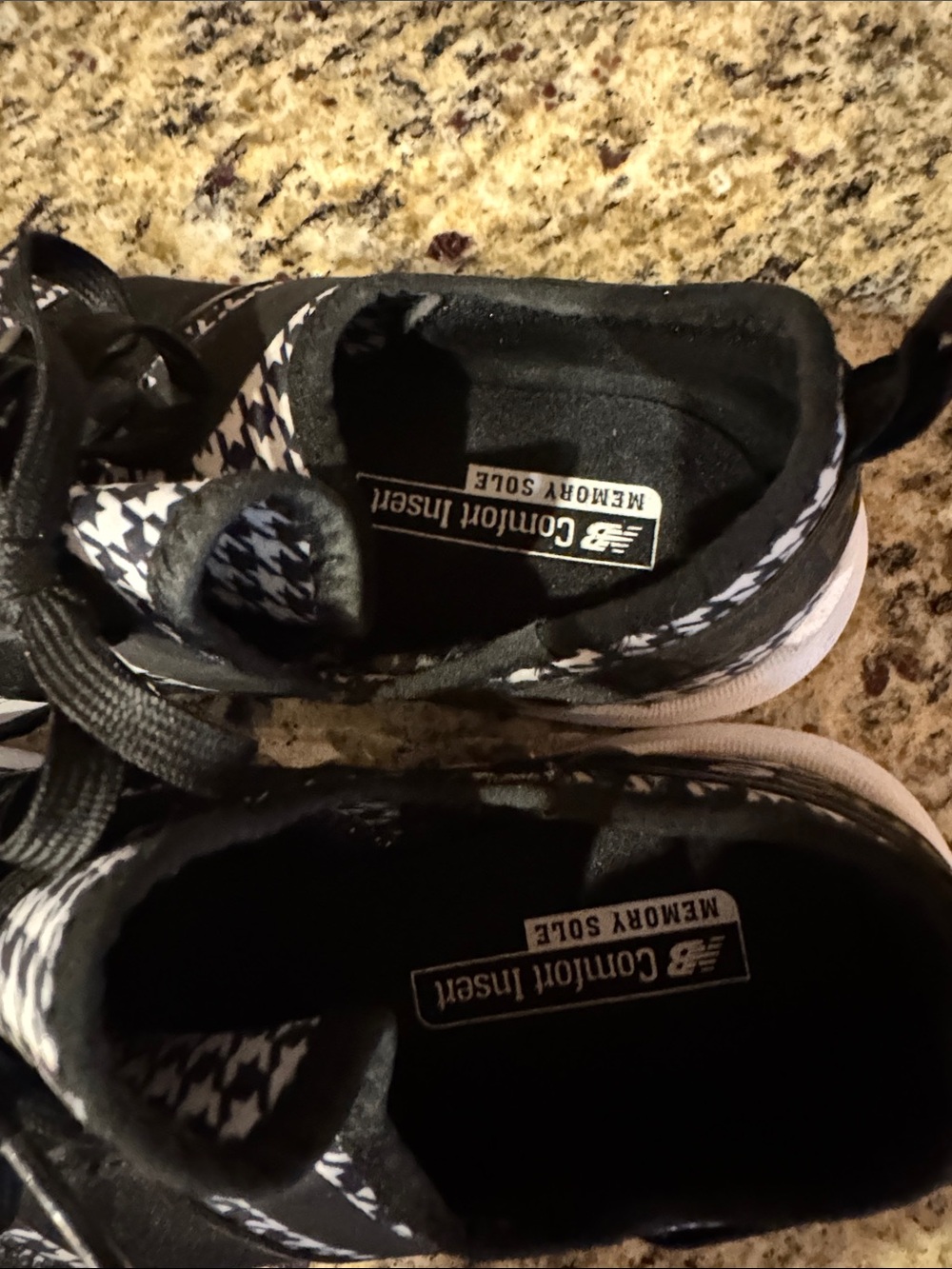 New Balance Black & White Houndstooth Sneakers - Picture 3 of 5